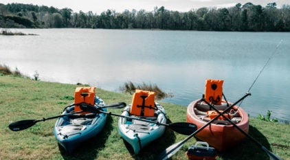 Creekfire kayaks on lake